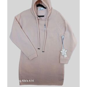 Roma Concept Women‎ Dress Beige Love Spell Out Hoodie Size 1XL